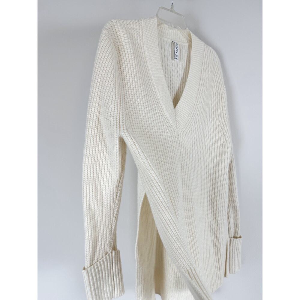 Athleta Sweater Oversized Wool Relaxed Chunky Knit Ivory $149 - Picture 3 of 11